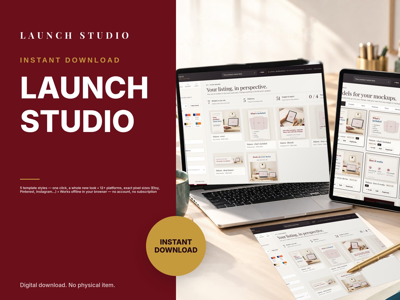 Launch Studio Bloc template style