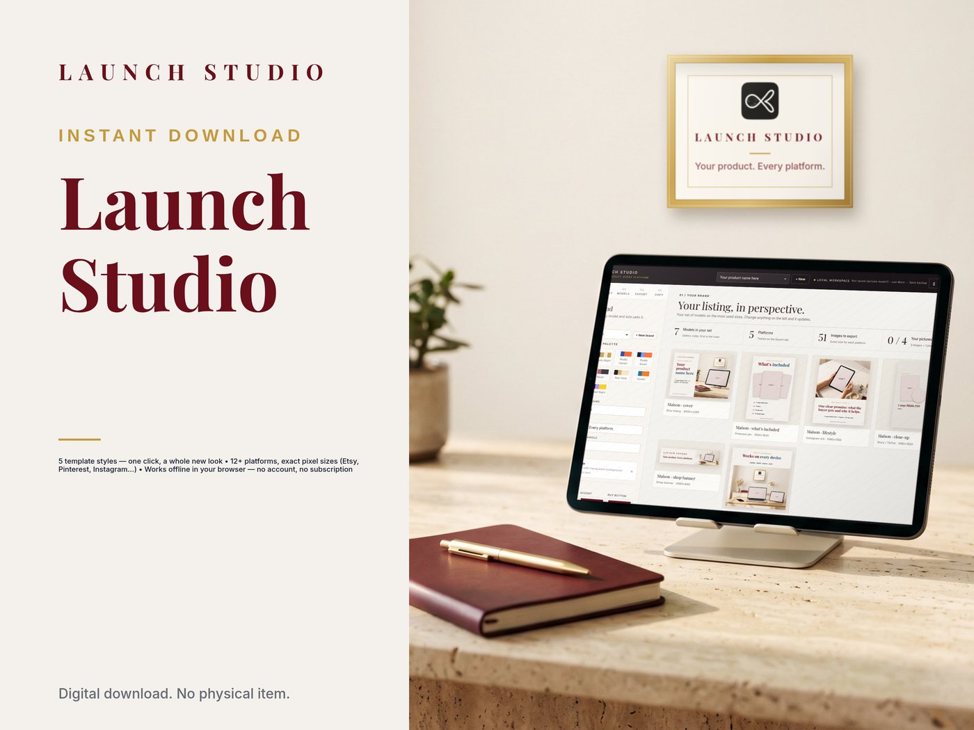 Launch Studio Maison template style